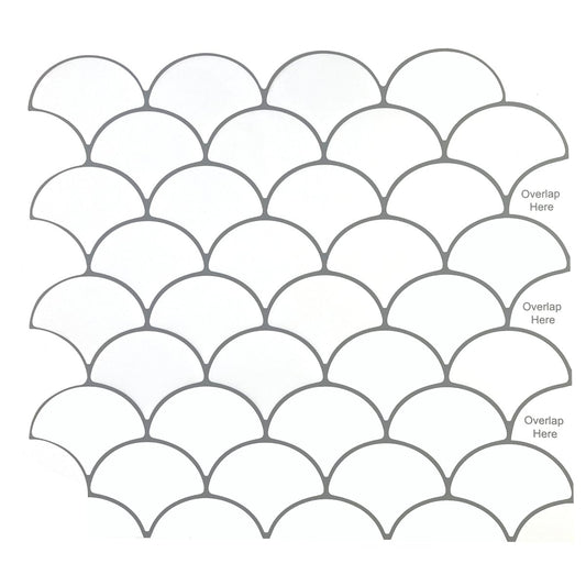 Fish Scale Stick on Tile (White) - Sticky Tiles™ Australia