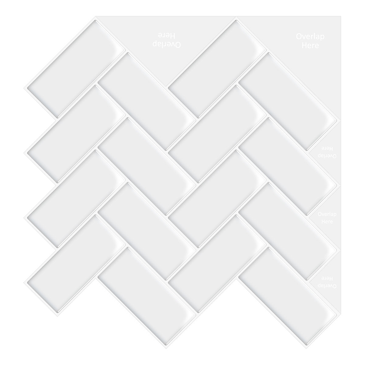 Herringbone Stick on Tile (Pure White) – Sticky Tiles™ Australia