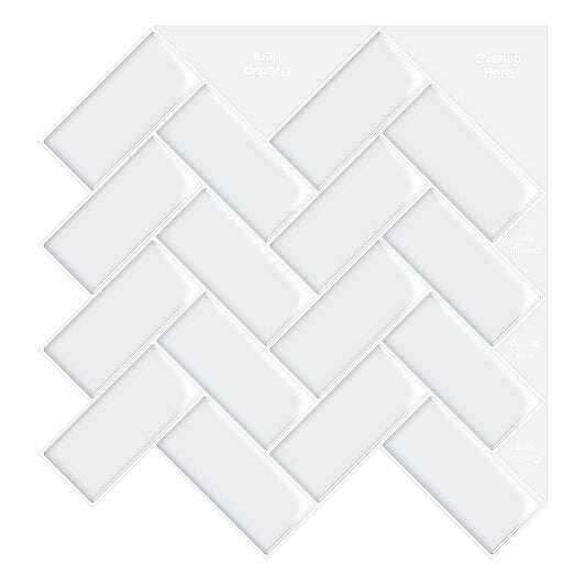 Herringbone Stick on Tile (Pure White) - Sticky Tiles™ Australia