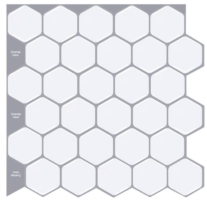 Honeycomb Stick on Tile (White) - Sticky Tiles™ Australia