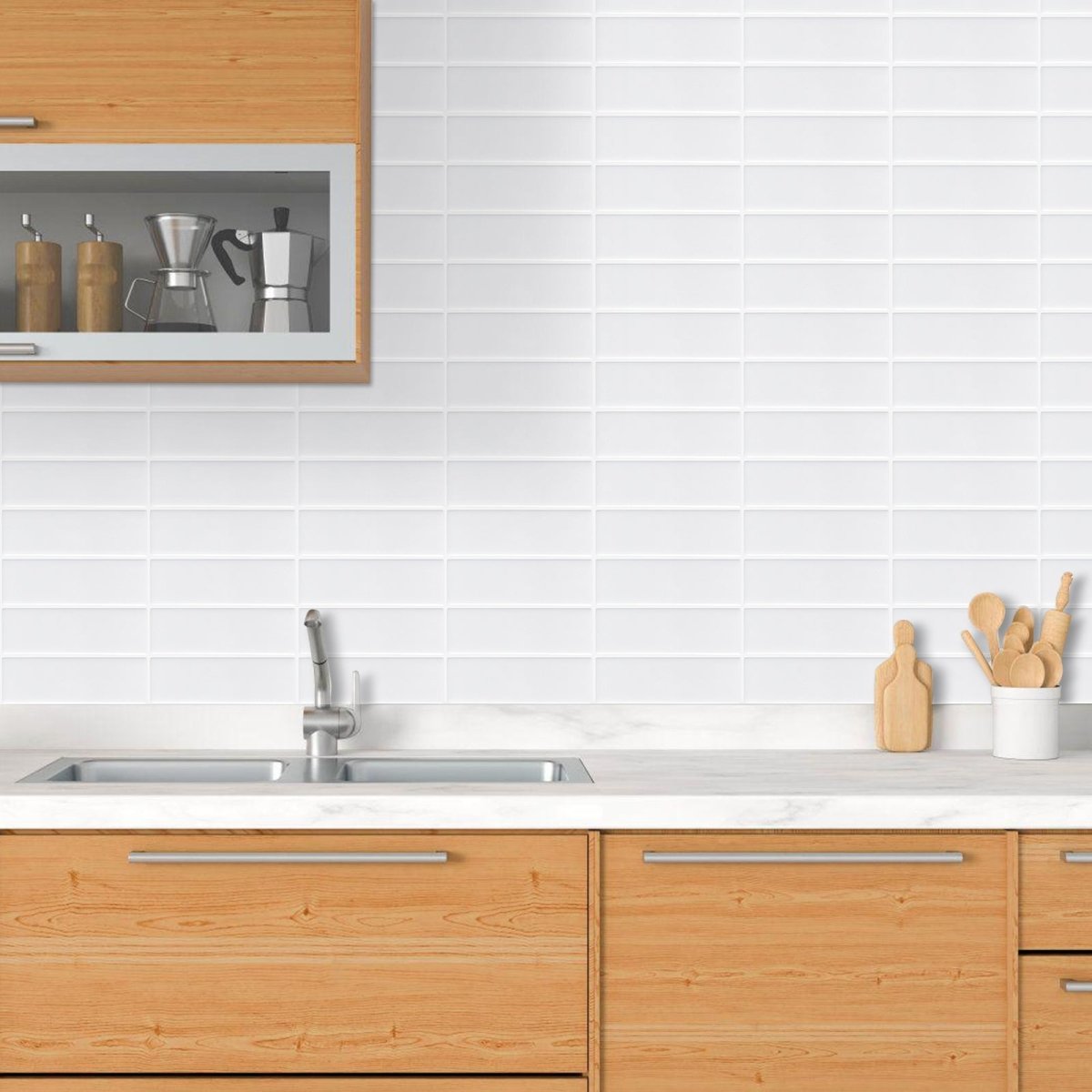 Kit Kat Stick on Tile (Pure White) - Sticky Tiles™ Australia