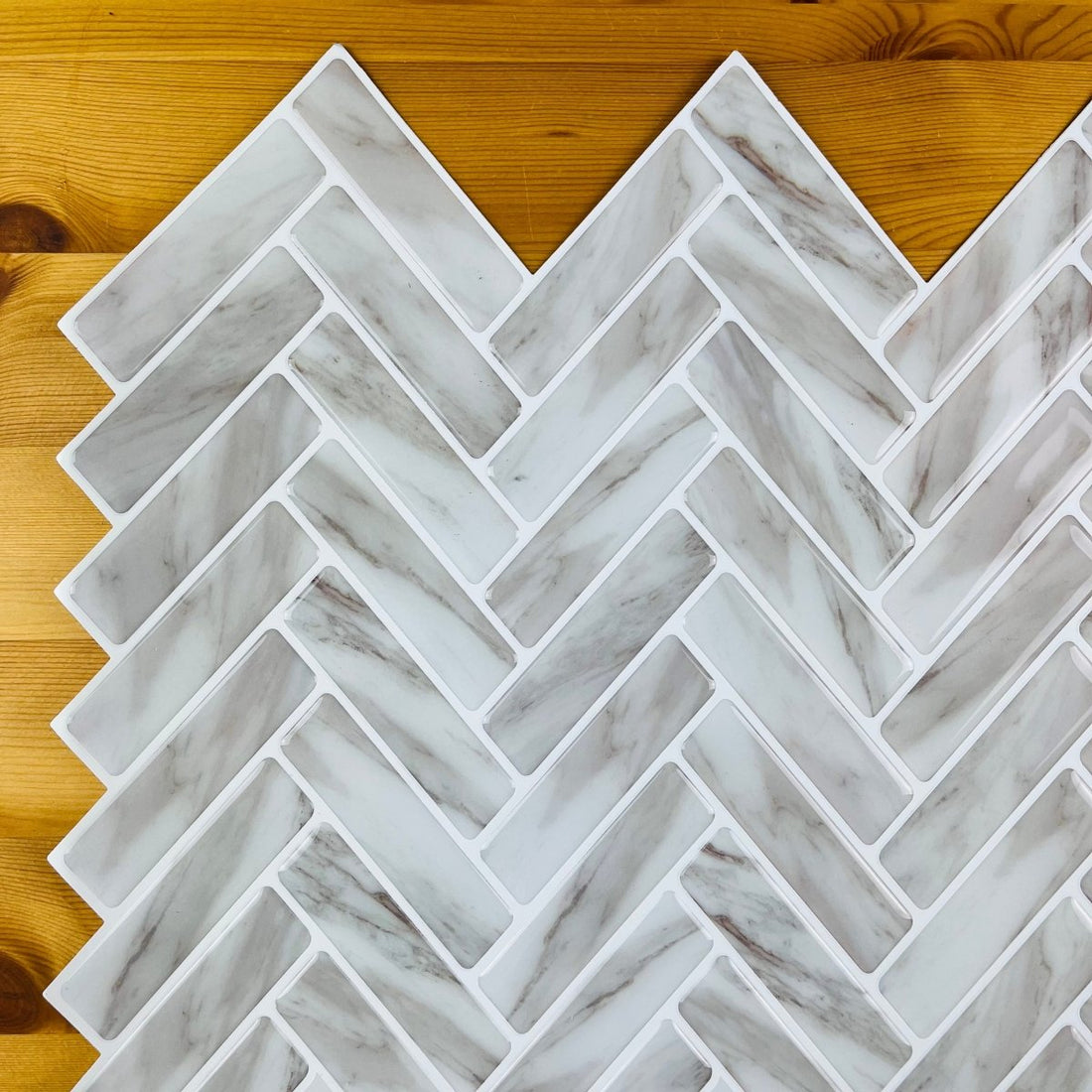 Herringbone Stick on Tile (Grey Marble) – Sticky Tiles™ Australia