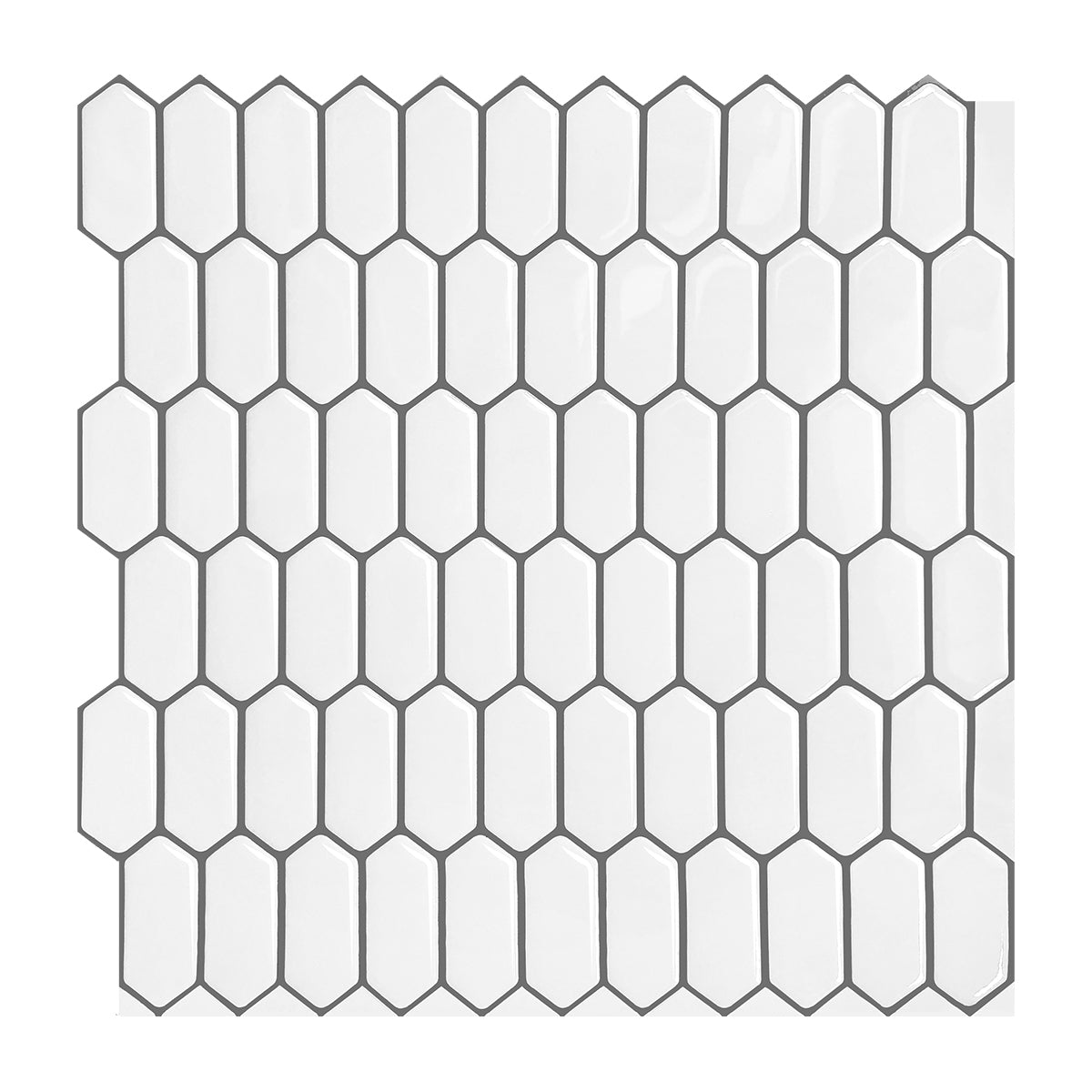 hexagonal stick on tile white