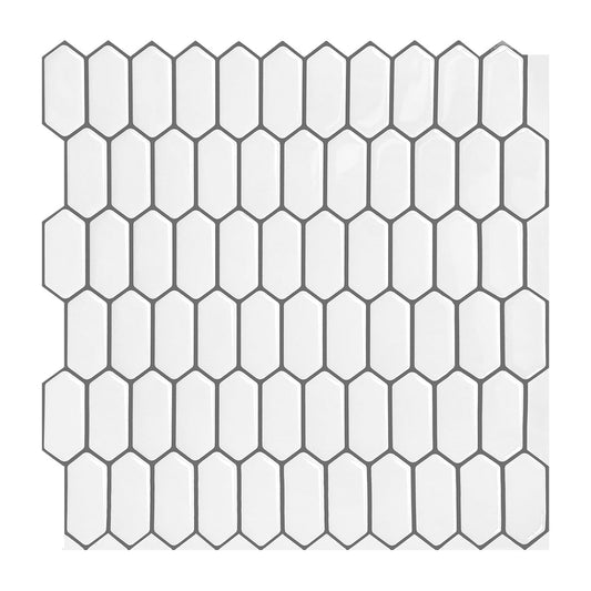 hexagonal stick on tile white