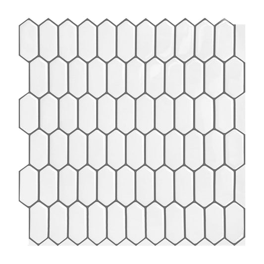 hexagonal stick on tile white